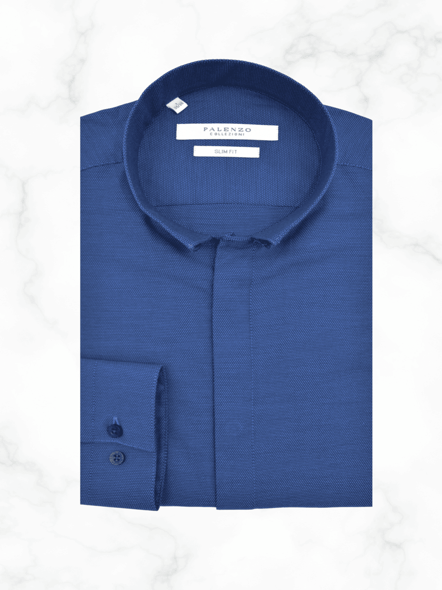 Chemise col inverse Bleu Palenzo Collezioni
