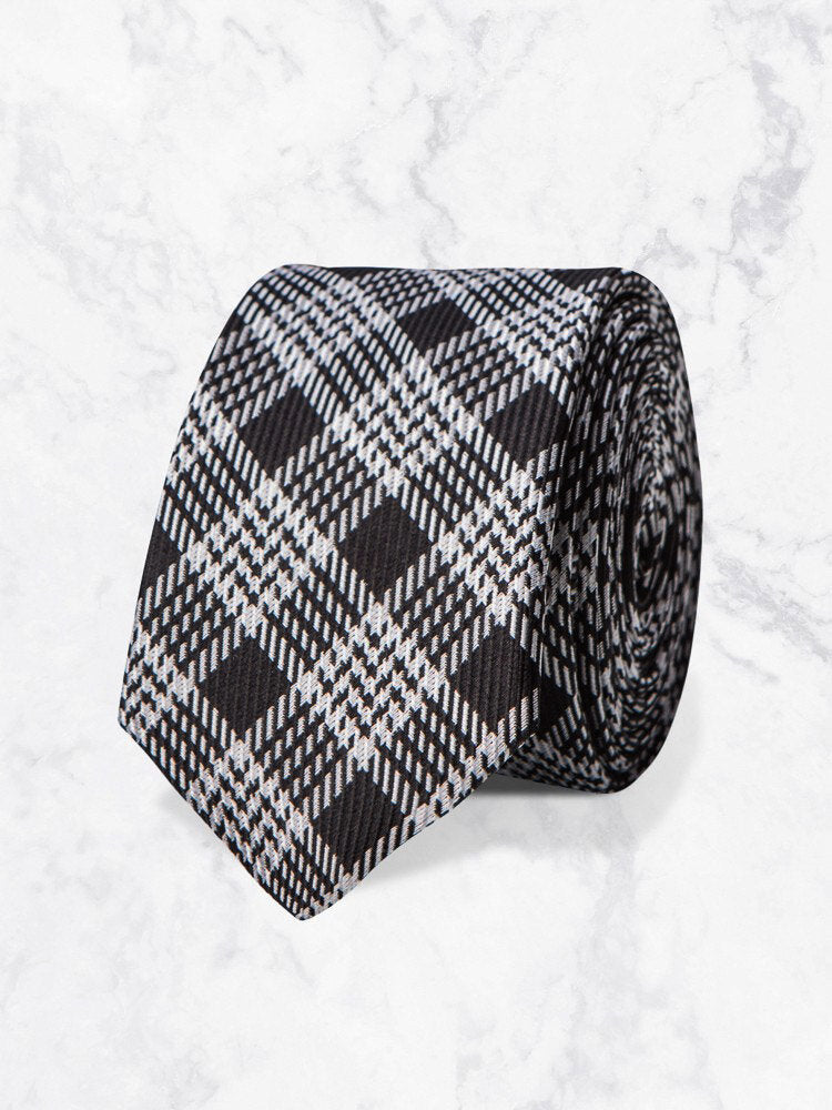 Cravate Noir Et Blanc Carreaux Pour Déguisement De Police - Taille Unique - Accessoire Costume Agent - 6